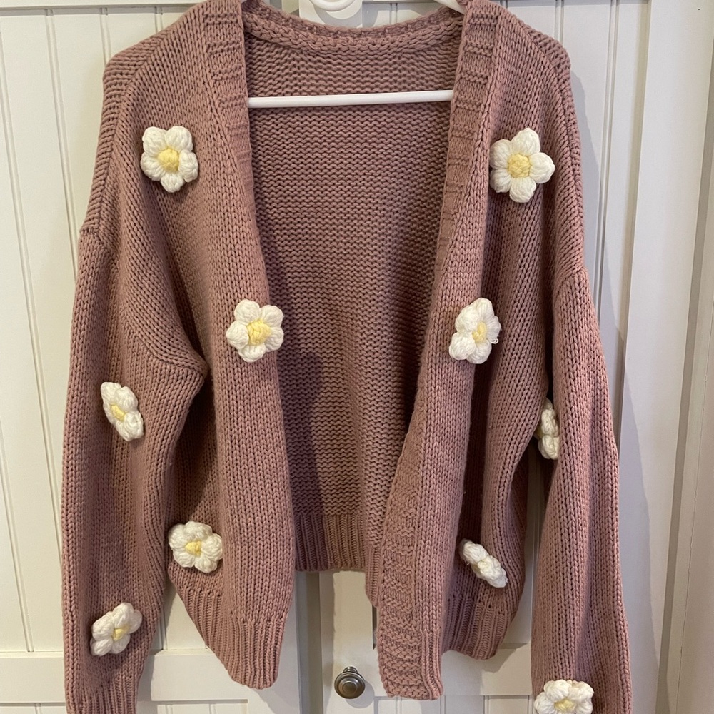 3D Crochet Flower Cardigan OSFM GUC